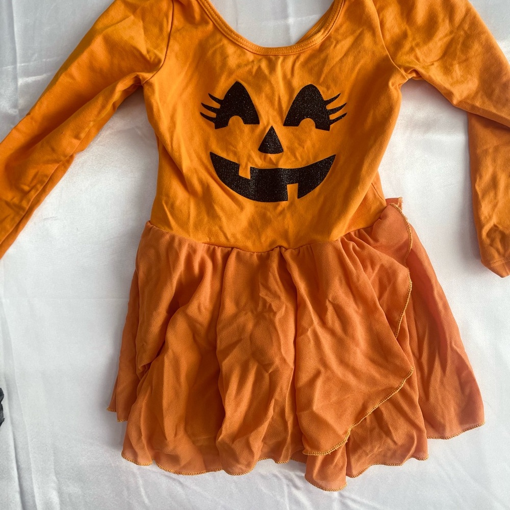 Two girls dance leotards Halloween